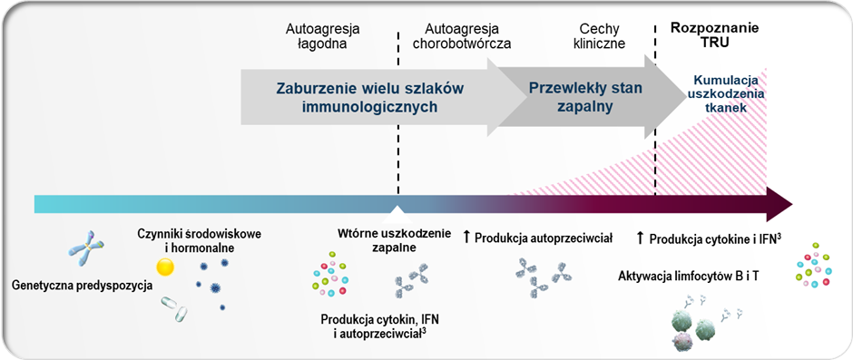 Wielowymiarowa patogeneza i progresja choroby do momentu postawienia rozpoznania.